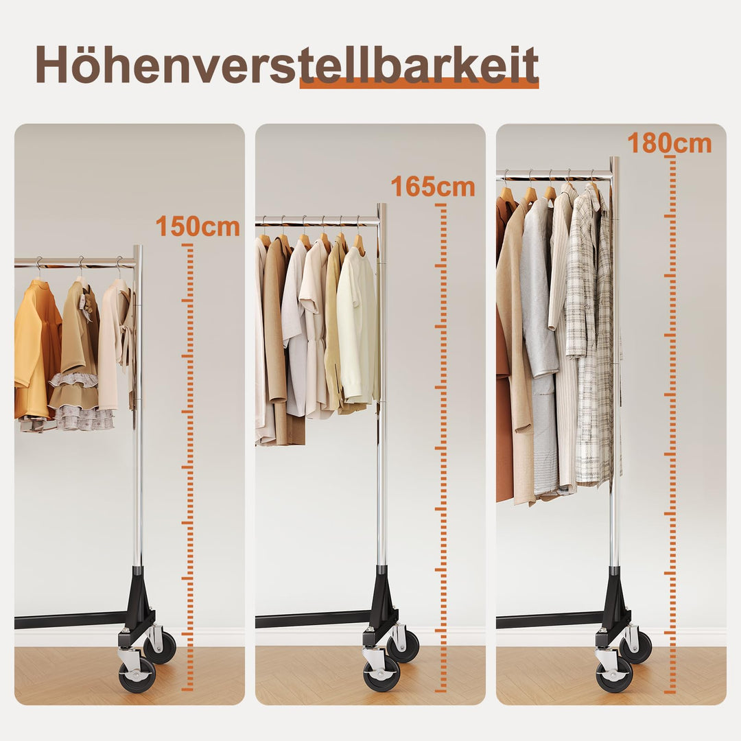 Kleiderständer Z-Form auf Rollen 182 kg Stahl höhenverstellbar - Bild 4