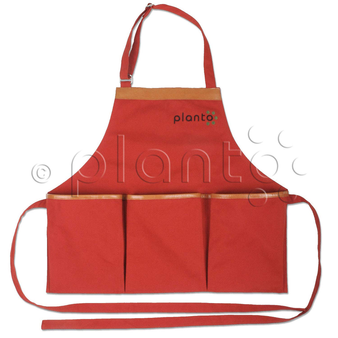 Gartenschürze Canvas mit Lederverstärkung, 3 Taschen, 58x52cm