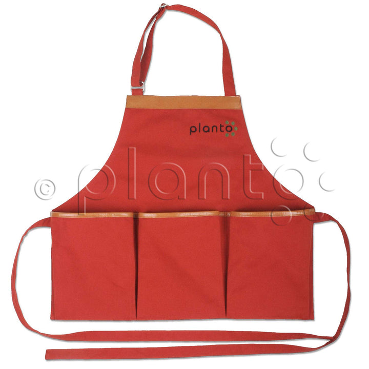 Gartenschürze Canvas mit Lederverstärkung, 3 Taschen, 58x52cm