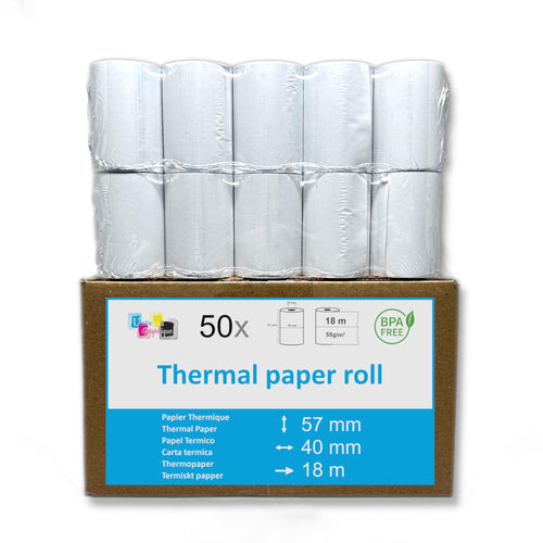 Thermorollen EC-Cash 57x40x12 mm BPA-frei, 50 Rollen für Kartenterminals