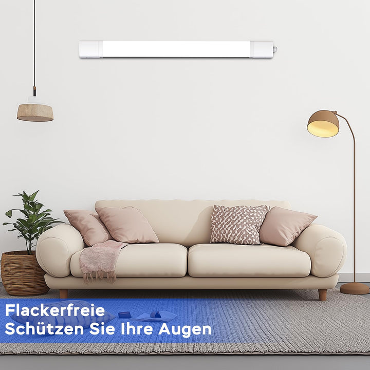 LED Feuchtraumleuchte 150 cm 45W 4950lm Kaltweiss IP65 fuer Garage Keller - Bild 8