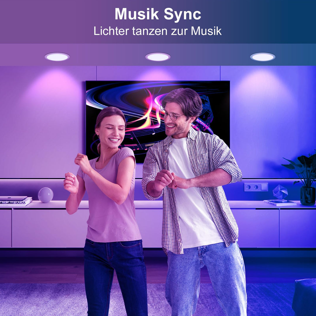 LED Einbaustrahler RGB Smart 10W 1000lm per App &amp; Alexa steuerbar 4er-Set - Bild 8