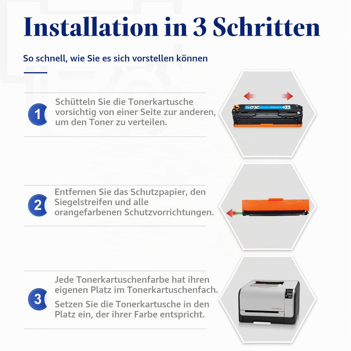 Toner-Set 4-farbig für HP LaserJet Pro 200 Color MFP, 131X/131A