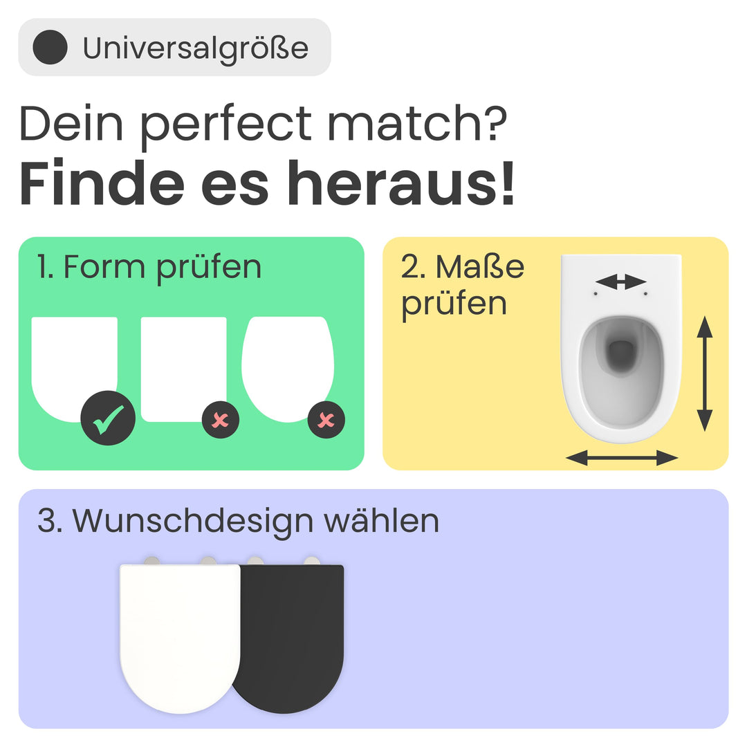 WC-Sitz D-Form Schwarz matt mit Absenkautomatik &amp; Schnellverschluss - Bild 6