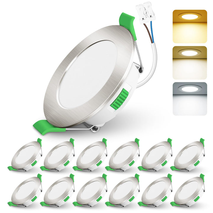 LED Einbaustrahler dimmbar 12er-Set 3CCT IP44 Ø55-68mm Deckenspot