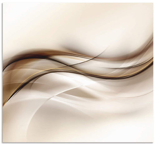 Küchenrückwand Aluminium Abstrakte Welle Braun 70x65 cm
