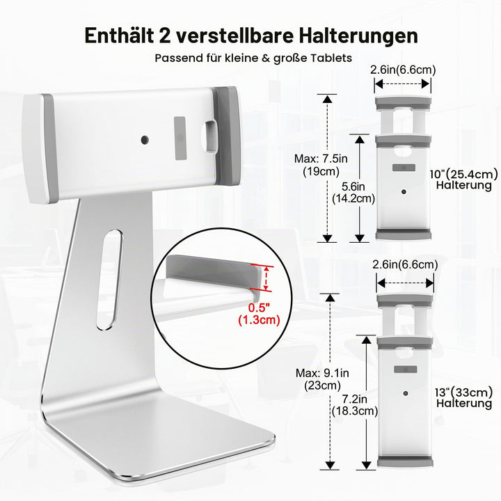Tablet-Ständer Aluminium 360° drehbar 7–12,9 Zoll Hoch- und Querformat - Bild 7