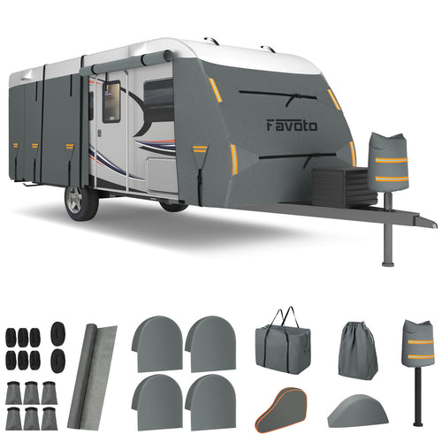 Wohnwagen Abdeckplane 660x250x220cm 420D Oxford mit Vliesstoff, UV-Schutz