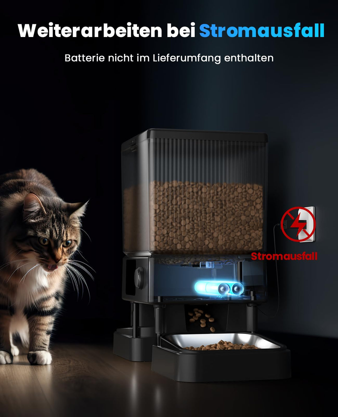 Futterautomat Katze 5L 2 Näpfe mit WLAN-App-Steuerung - Bild 7