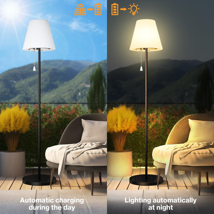 Solar Stehlampe Outdoor IP65 RGB+Warmweiss dimmbar mit Fernbedienung - Bild 3