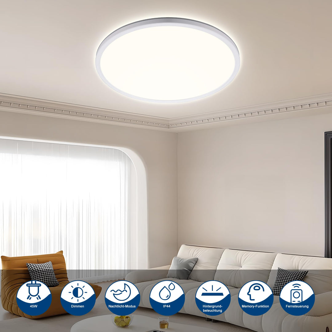 LED Deckenleuchte Dimmbar 45W IP44 mit Fernbedienung 2700K-6500K - Bild 2