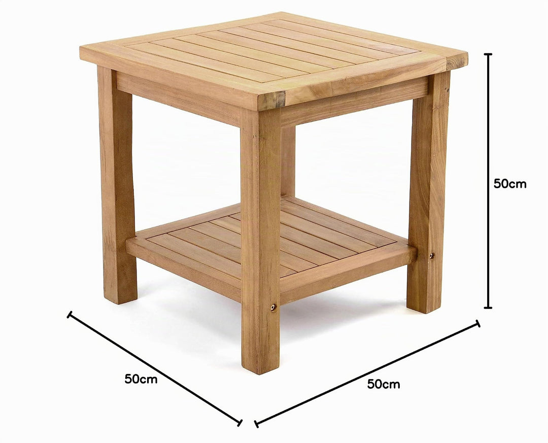Beistelltisch Teakholz massiv quadratisch 50x50 cm für Balkon - Bild 2