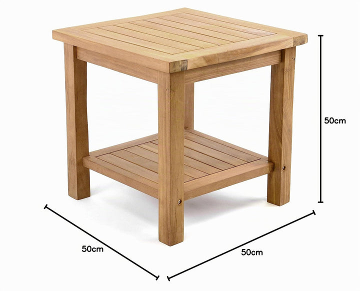 Beistelltisch Teakholz massiv quadratisch 50x50 cm für Balkon - Bild 2