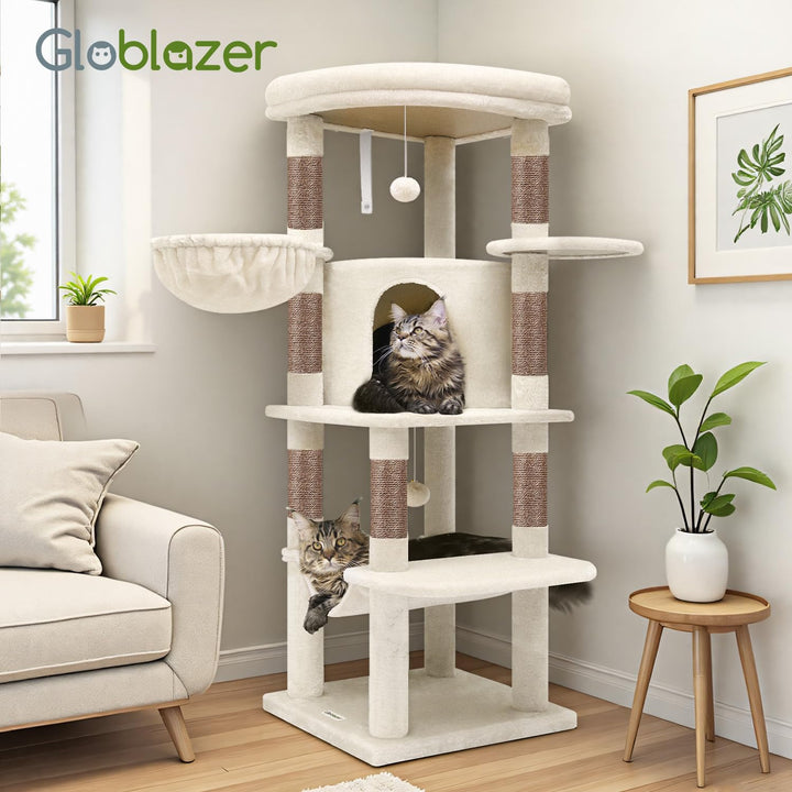 Eck-Kratzbaum mit Hängematte, Höhle und Plattform für 2–4 Katzen - Bild 8