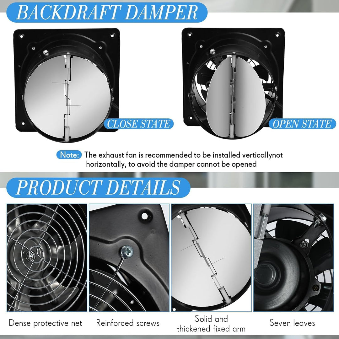 Wandventilator 6 Zoll Metall mit Kupfermotor für Bad und Küche - Bild 8