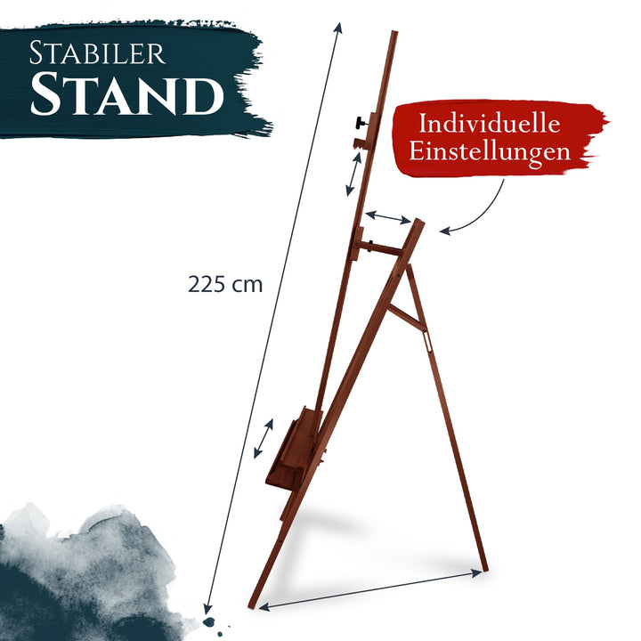 Holzstaffelei Buche gross für Leinwände bis 120 cm höhenverstellbar - Bild 2