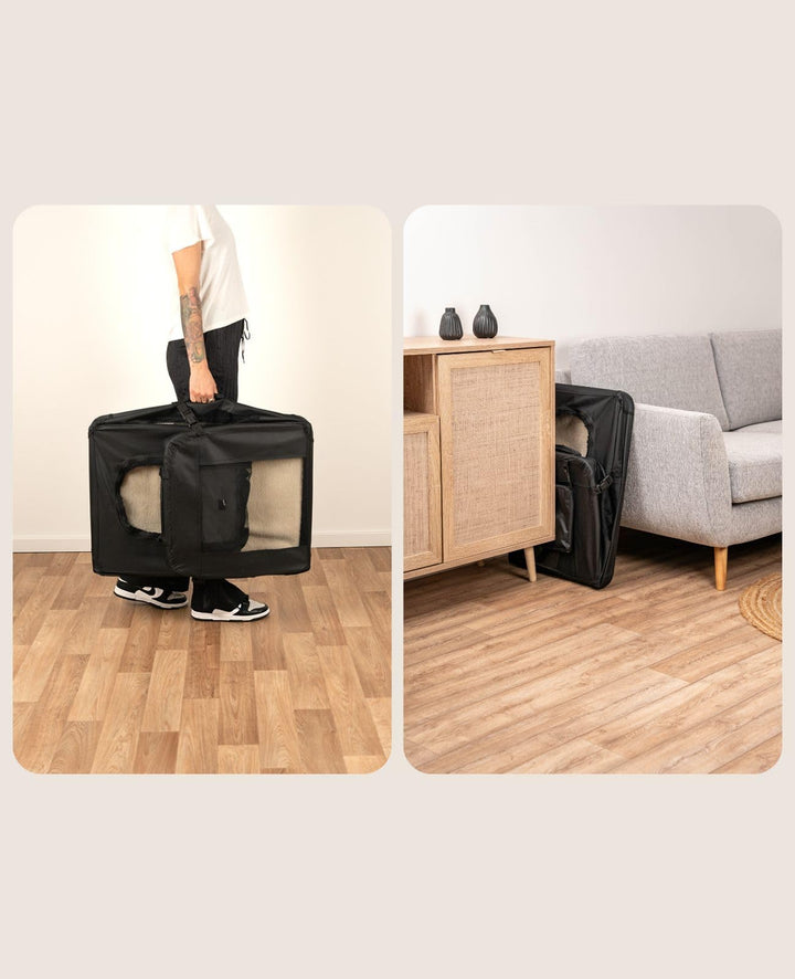 Hundetransportbox faltbar Oxford-Gewebe 82x58x58 cm für Reise &amp; Auto - Bild 3