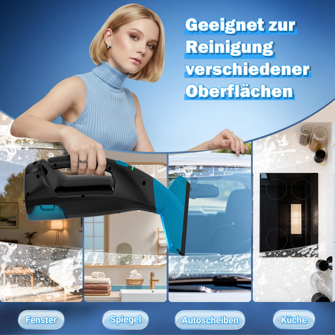 Fenstersauger Elektrisch 28cm Saugdüse 200ml Tank Akku 45min - Bild 7