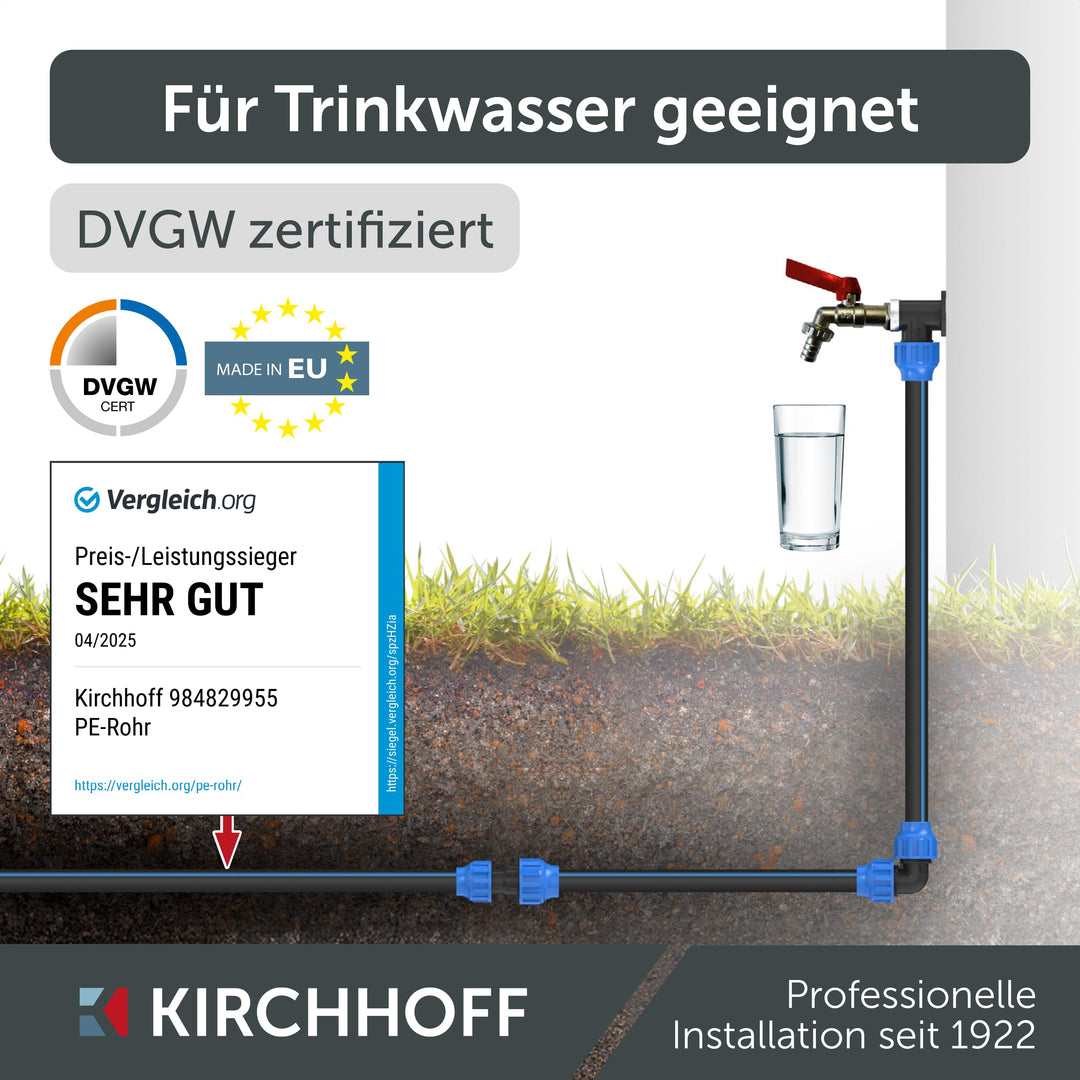 PE Verlegerohr HDPE 32 mm x 25 m für Gartenbewässerung schwarz - Bild 4