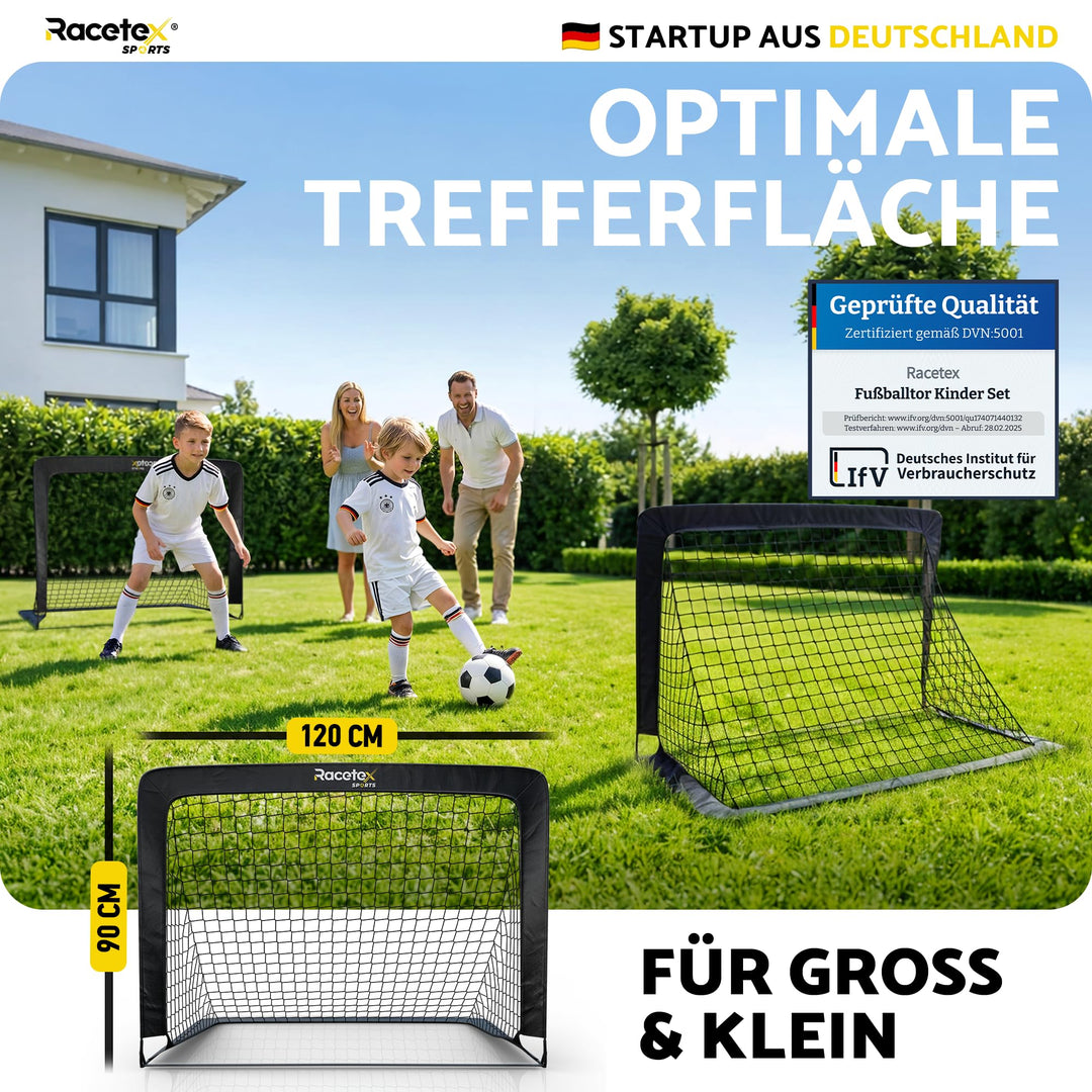 Fussballtor Kinder 2er-Set faltbar mit Glasfaserstangen und Tragetasche - Bild 5