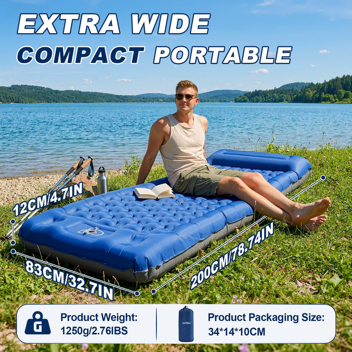 Aufblasbare Isomatte Camping 12 cm dick mit Fusspumpe 200x83 cm - Bild 5