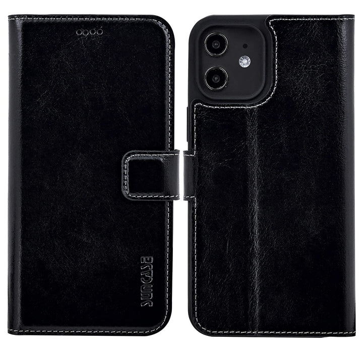 Handy-Lederhülle iPhone 12 mini Echtleder Slim mit 3 Kartenfächern - Bild 3