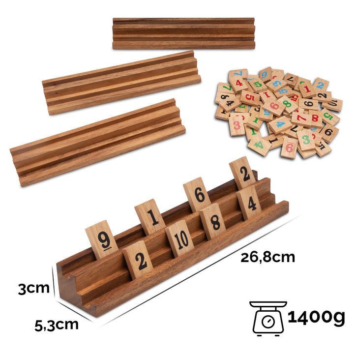 Rummy Legespiel Holz mit 108 Spielsteinen für 2–4 Spieler - Bild 4