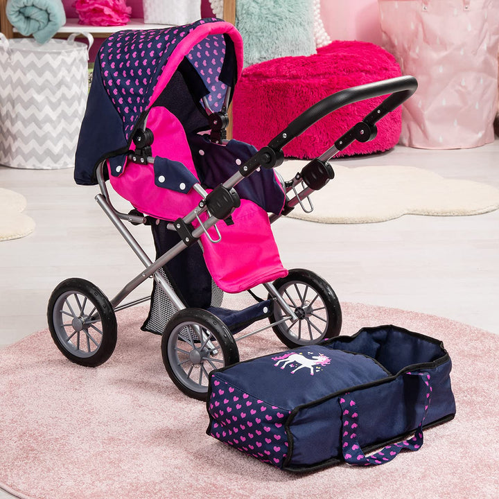 Kombi-Puppenwagen Einhorn 2-in-1 mit Tragetasche höhenverstellbar - Bild 4