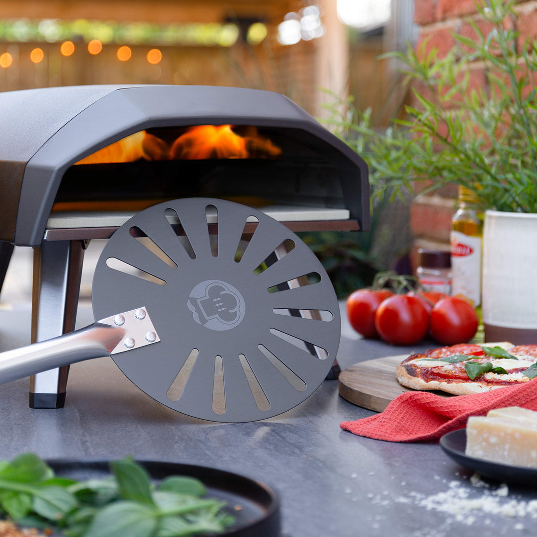 Pizzaschieber Aluminium perforiert mit Buchenholzgriff 120 cm - Bild 5