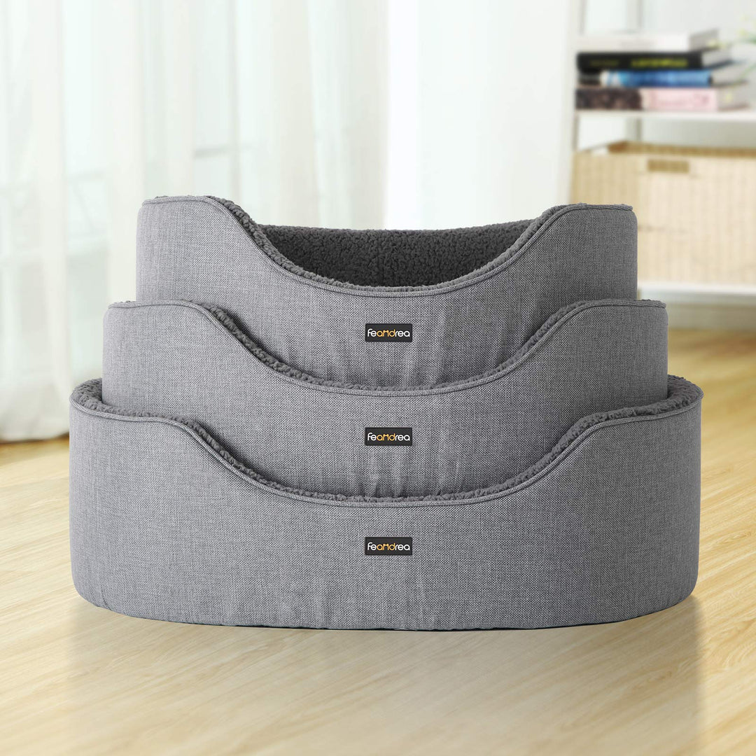 Hundebett mit Wendekissen und hohem Rand, 73x60x27 cm, Grau - Bild 7