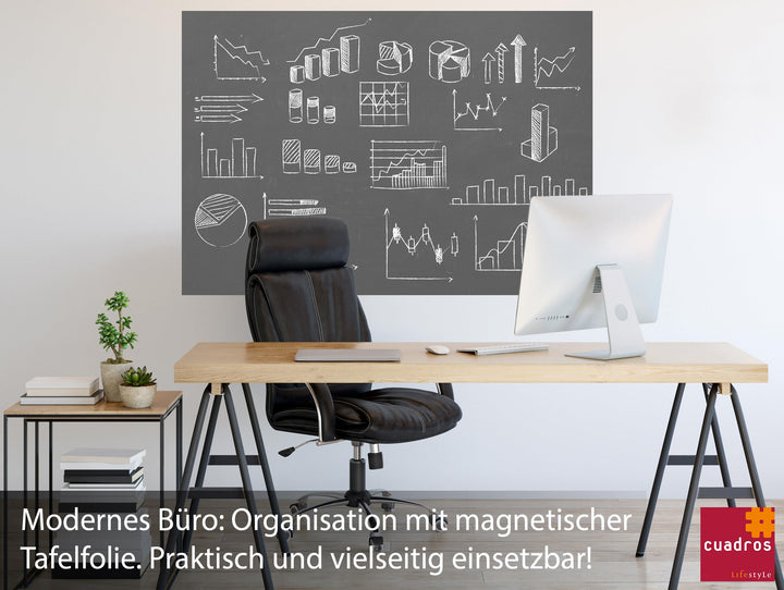 Tafelfolie magnetisch selbstklebend 100x150 cm Grau mit Kreide - Bild 7