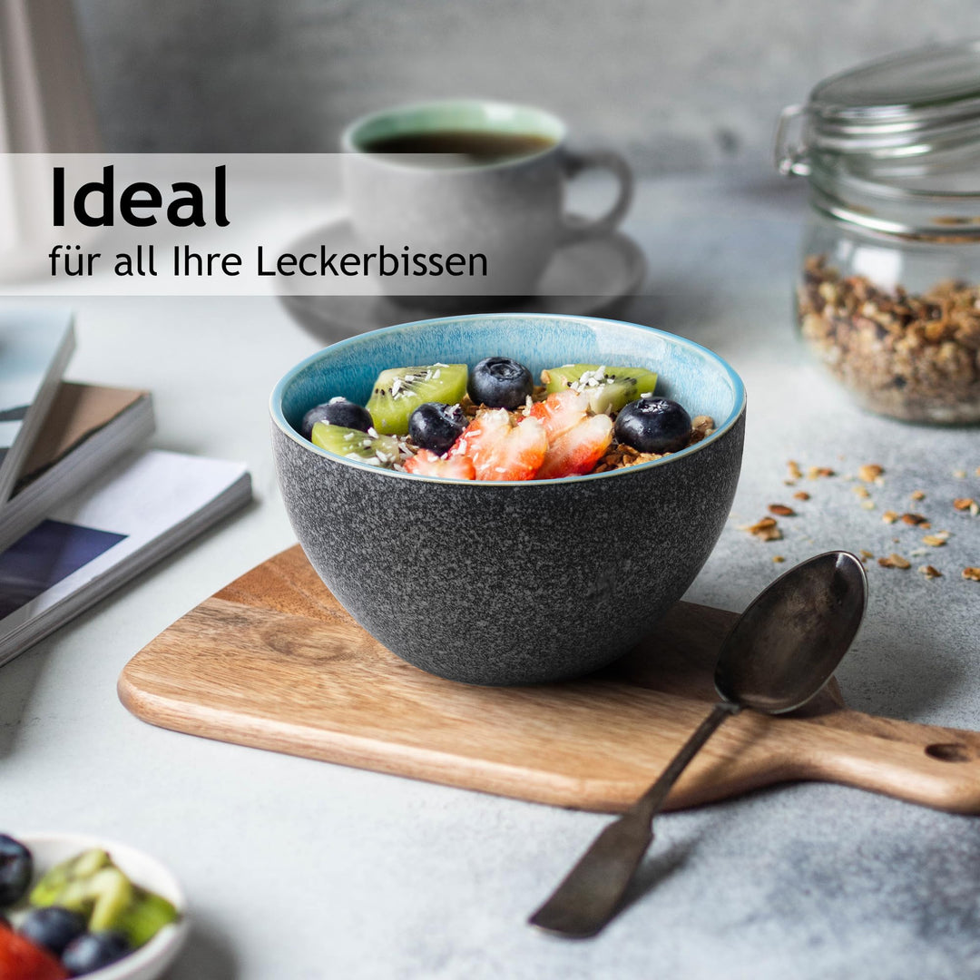 Keramikschüsseln 6er-Set 750ml bleifreie Keramik für Müsli &amp; Bowl - Bild 2