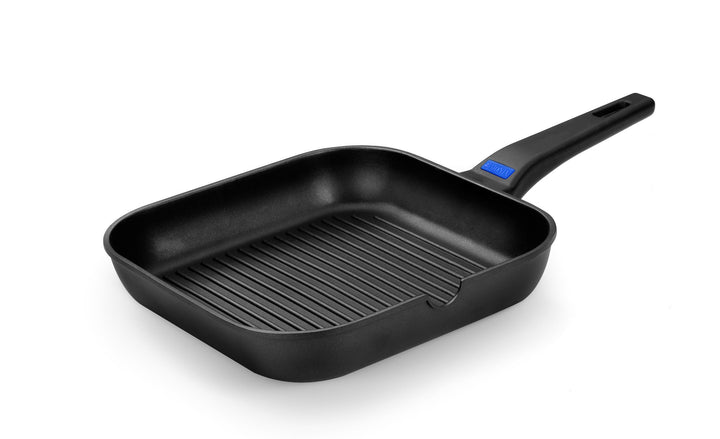 Grillpfanne Gussaluminium 24 cm quadratische Rillen Induktion