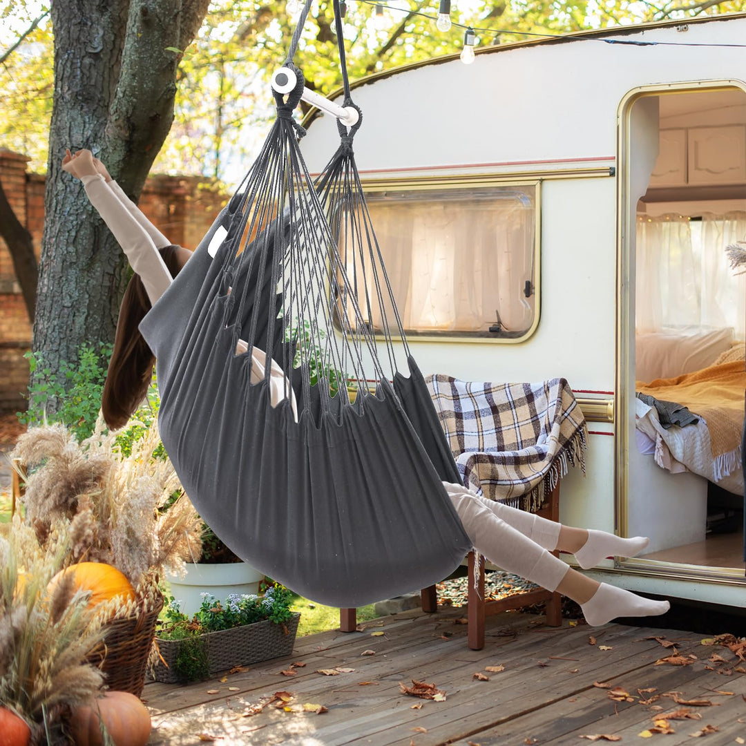 Hängesessel mit 2 Kissen und Deckenhaken-Kit bis 150 kg XL - Bild 5