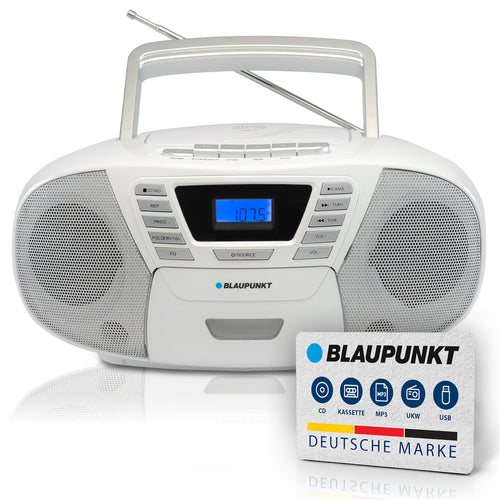 Tragbarer CD-Player mit Kassettendeck Bluetooth USB UKW Radio