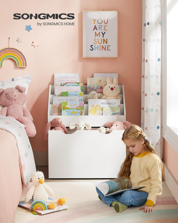 Kinderregal mit 3 Ebenen und Rollbox für Bücher und Spielzeug - Bild 3