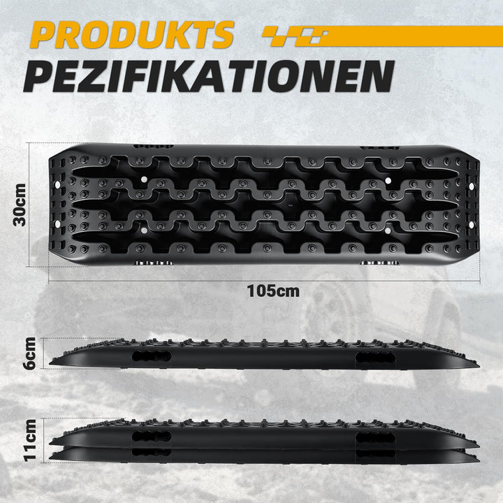 Offroad Traktionsmatten 2er-Set Nylon 106x31cm bis 10t Anfahrhilfe - Bild 2
