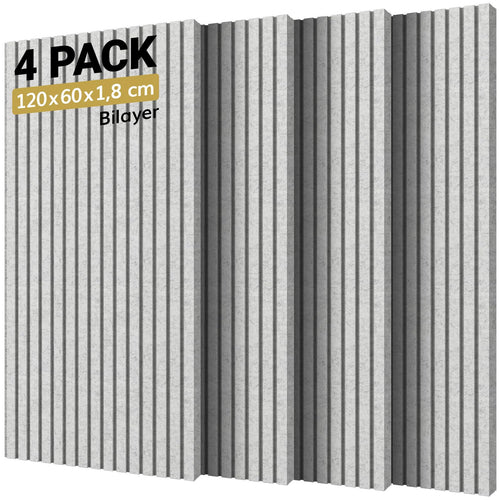 Akustikpaneele selbstklebend 120x60x1,8cm Polyester 4er-Set