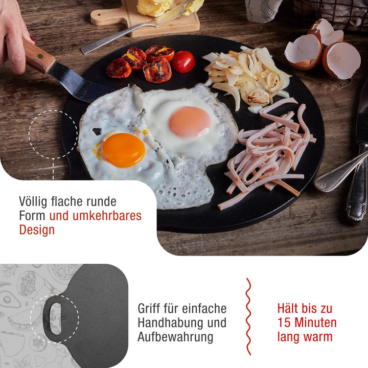 Gusseisen Grillplatte 38cm PTFE-frei für Induktion, Gas, Ofen - Bild 3