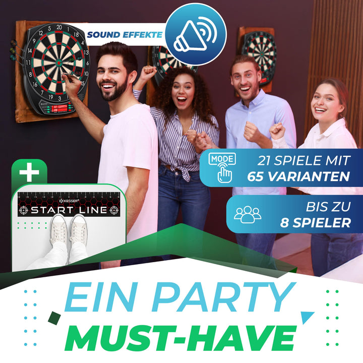 Elektronische Dartscheibe Set 21 Spiele LCD für bis zu 8 Spieler - Bild 6