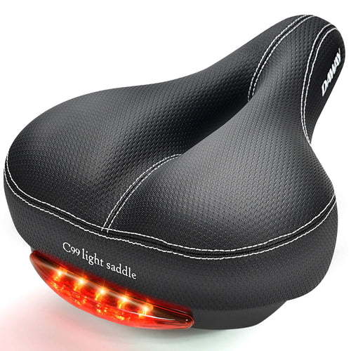 Fahrradsattel mit LED-Rücklicht Memory-Schaum Dual-Federung