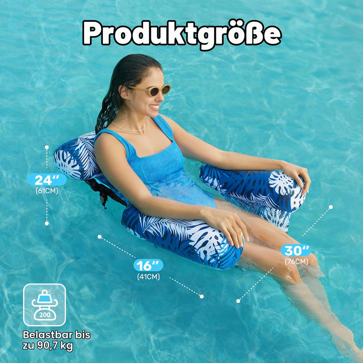 Aufblasbarer Pool-Schwimmsessel 2er-Set 76x41x61 cm Blau/Rosa - Bild 5