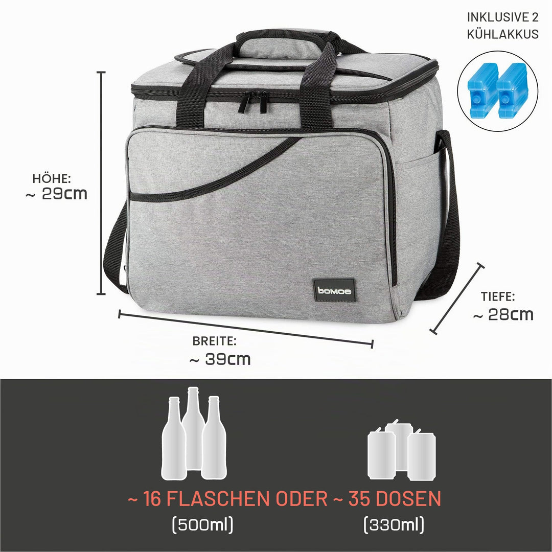 Kühltasche faltbar 25 Liter mit 2 Kühlakkus und Aussentasche - Bild 4