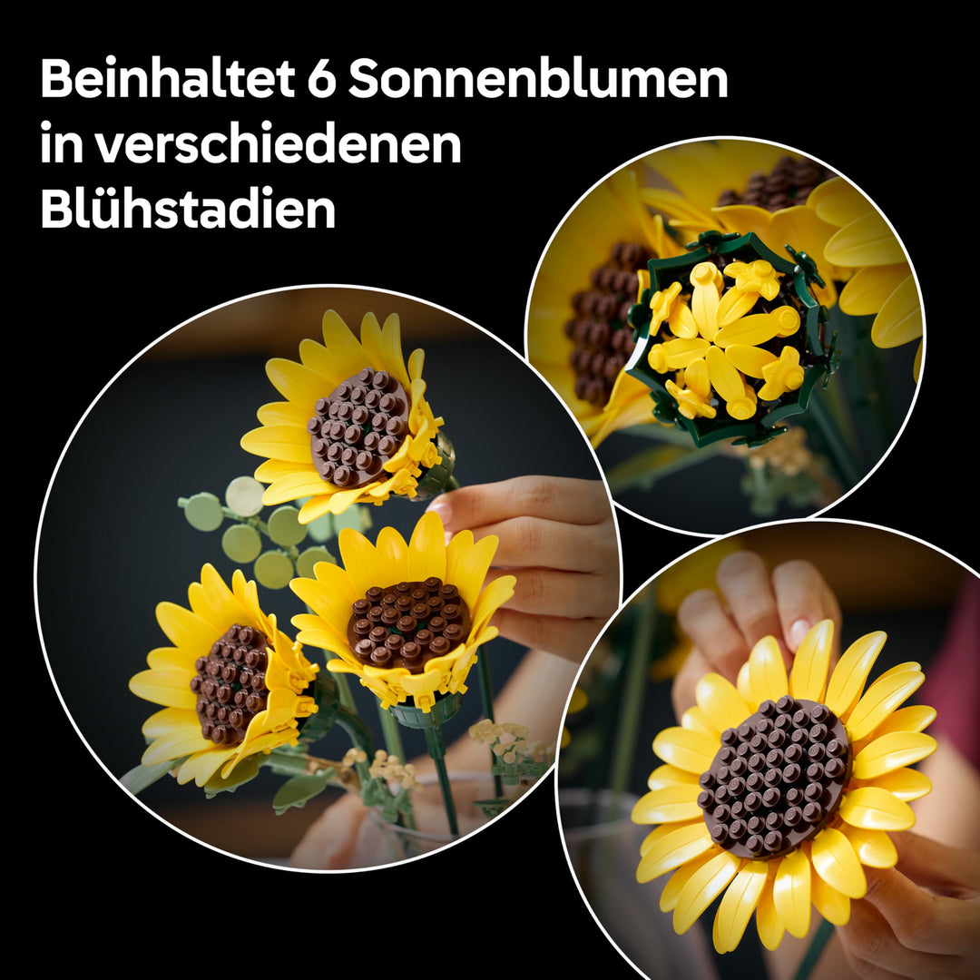 Klemmbausteine Sonnenblumenstrauss 686 Teile mit Eukalyptus Deko - Bild 5