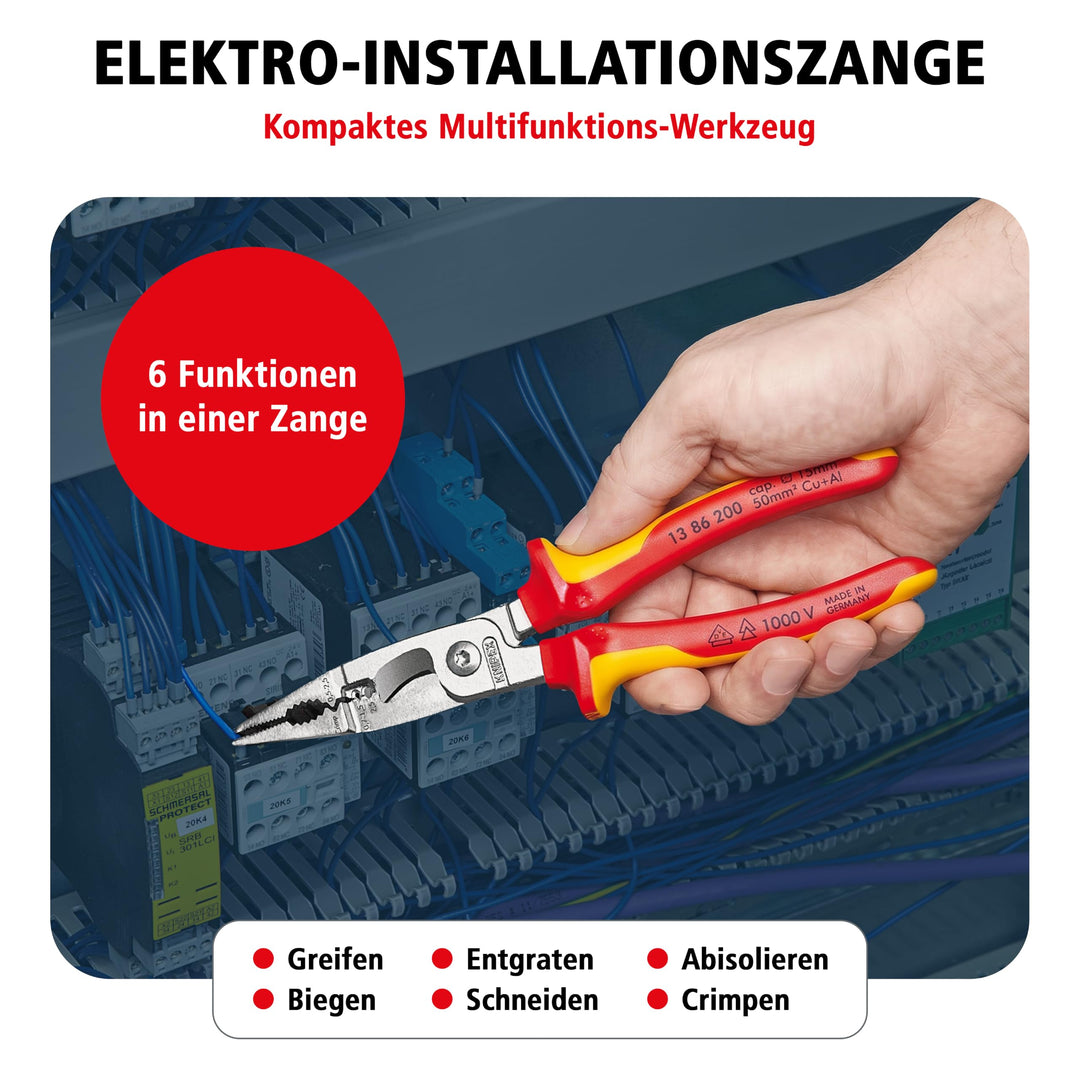 Elektro-Installationszange VDE 6-in-1 200 mm für Elektroinstallation - Bild 2
