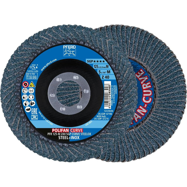Fächerscheibe Kehlnaht Zirkonkorund Ø125mm Z40 2er-Set