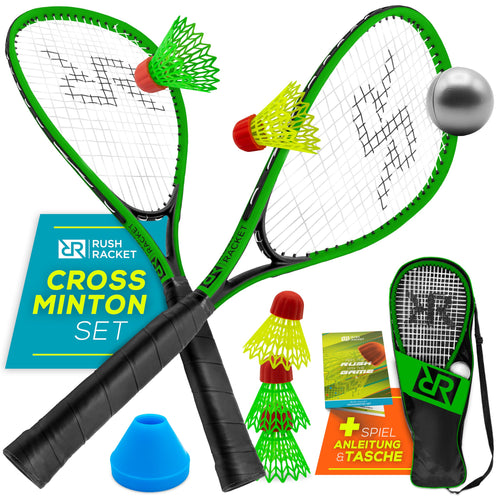 Crossminton Set 5-teilig Aluminium für Outdoor & Indoor grün