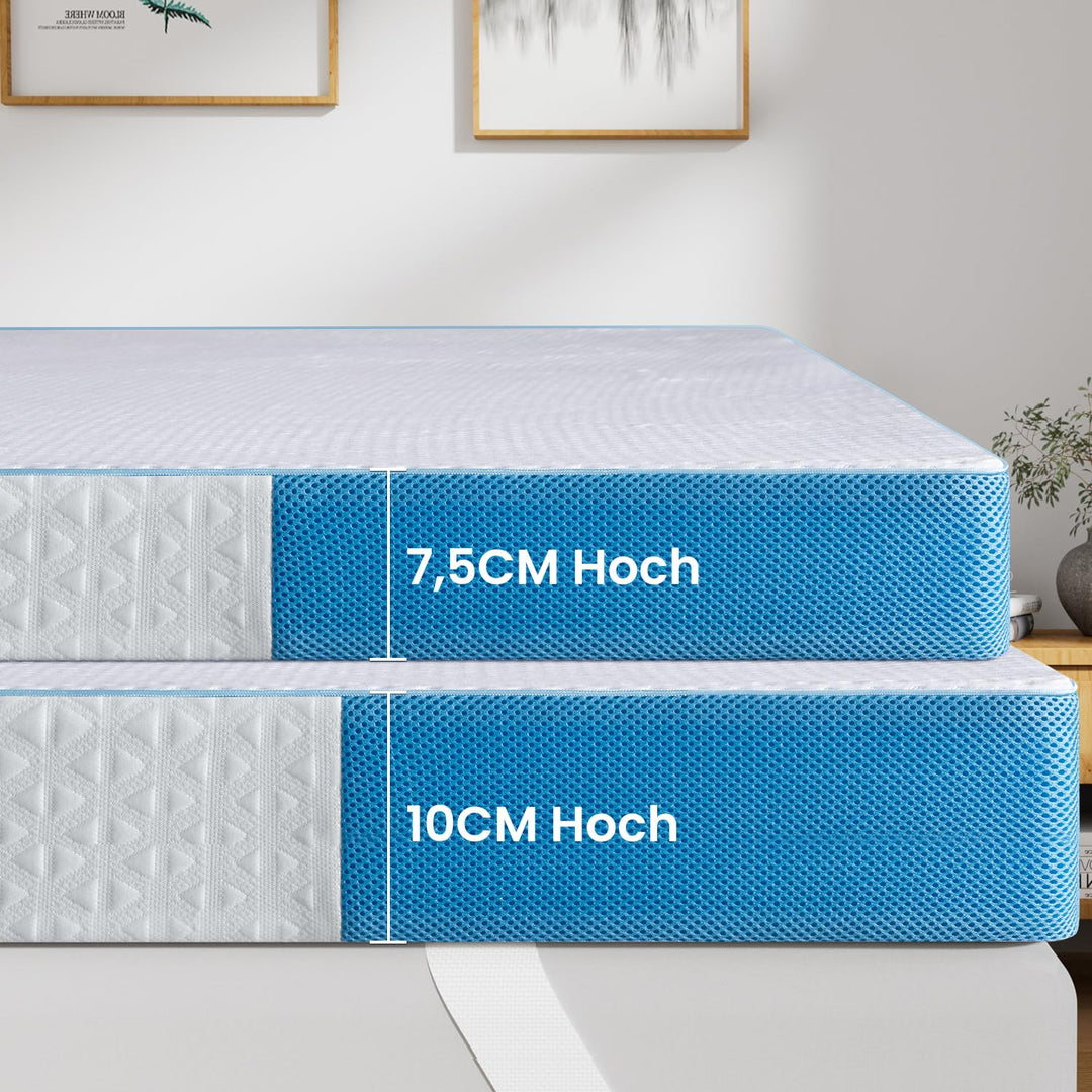 Matratzentopper Gelschaum 200x200cm 10cm H3/H4 Kaltschaum Öko-TEX - Bild 7