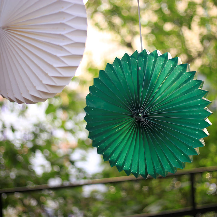 Lampion Outdoor wetterfest Grün Ø40cm mit E14 LED Stecker