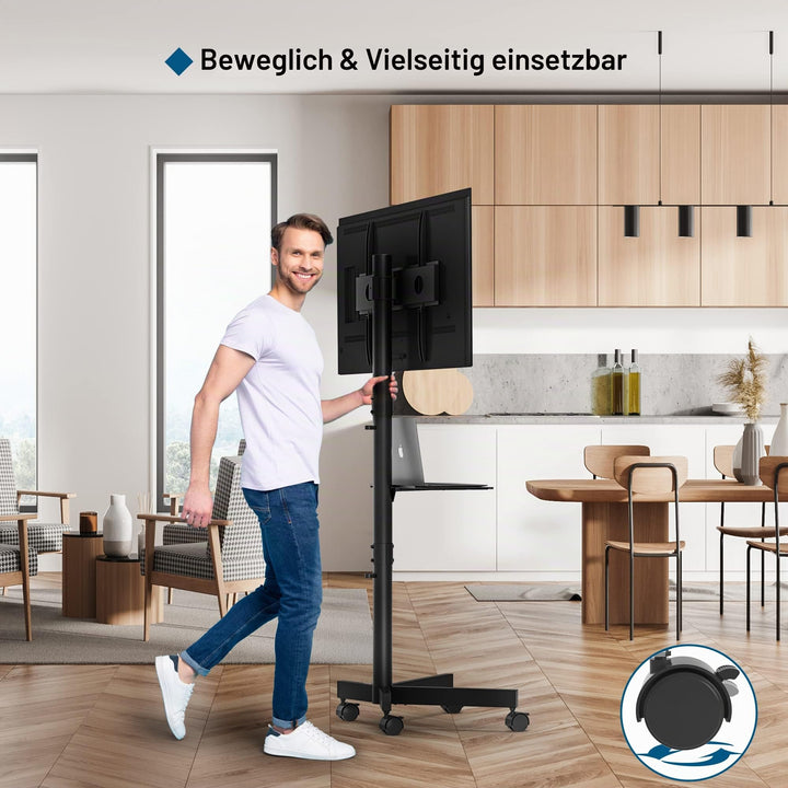 TV Ständer rollbar 23-65 Zoll höhenverstellbar bis 135 cm - Bild 2